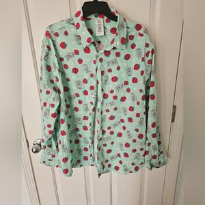 Disney Parks Pixar Toy Story Lotso Strawberries Button Down Shirt Size XXL